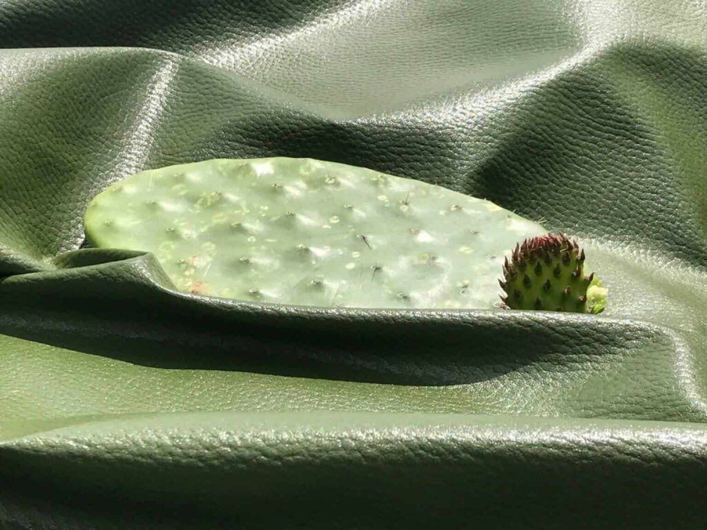green vegan fake leather