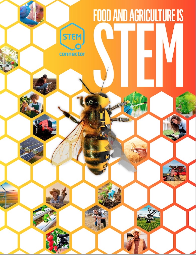 eBook cover promoting the STEM-fueled future of agriculture