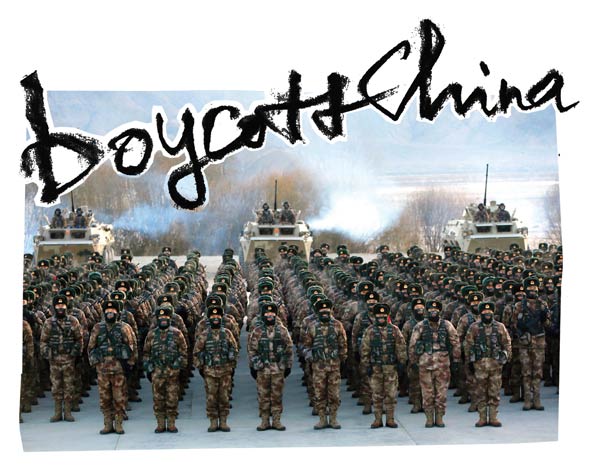 meme saying Boycott China as part of a campaign for Vegan advocacy actions