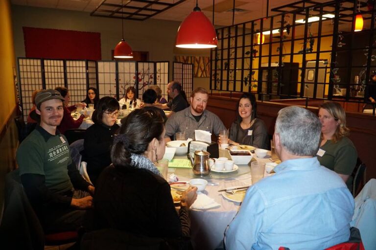 Vegan Kalamazoo group dinner at a restaurant