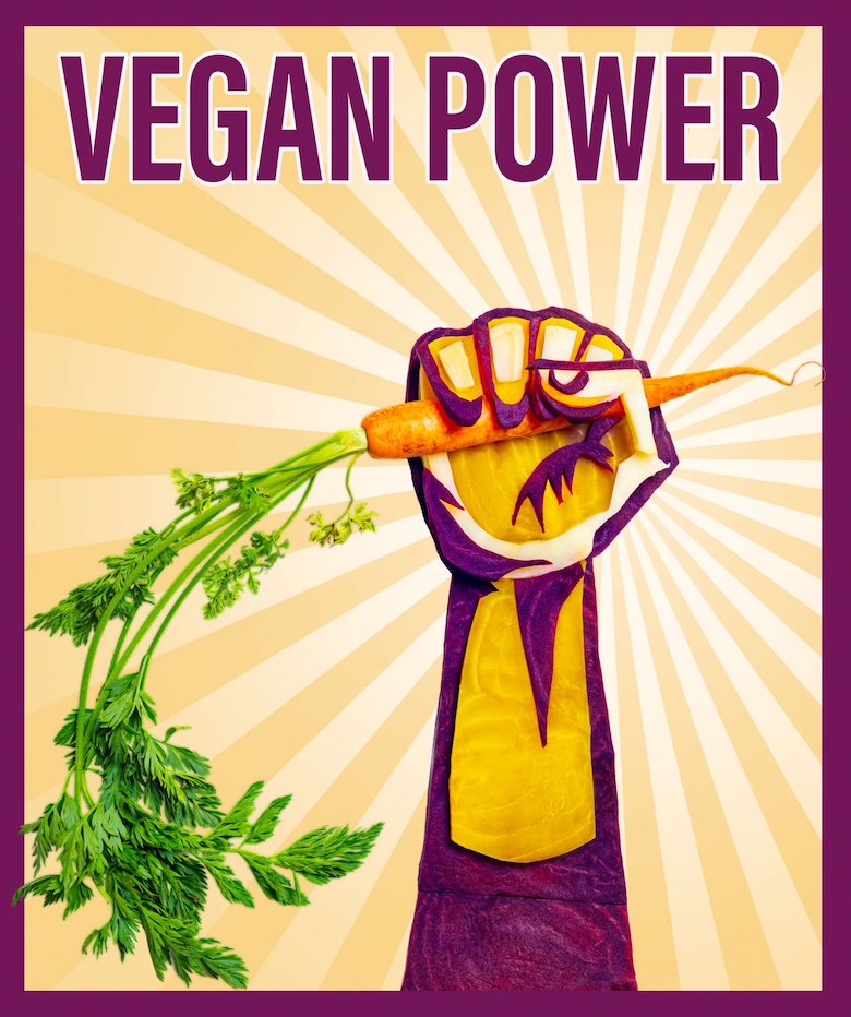 Foodly Doodly Doo vegan power poster