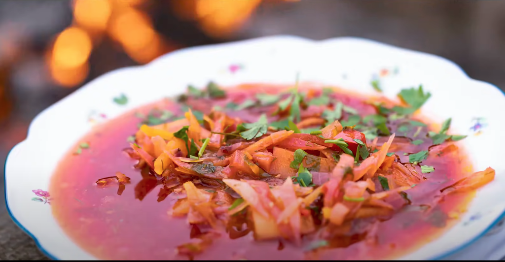 borscht in bowl
